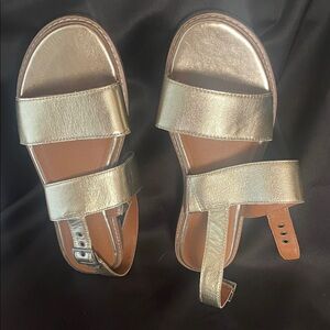 Lucky Brand Metallic Gold Sandals